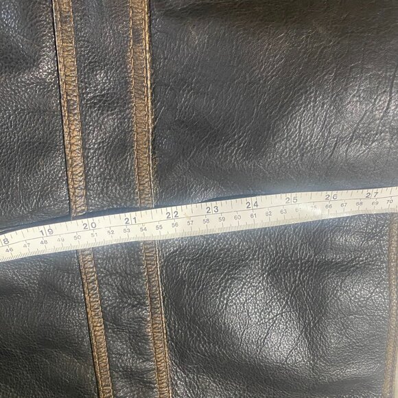 Andrew Marc, mens, medium, brown leather motorcycle jacket - Picture 14 of 16